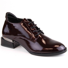 Vinceza W JAN254B bordó lakk fűzős magassarkú cipő piros