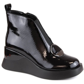 D&amp;A S.Barski Premium Collection W OLI228A fekete ékcsizma