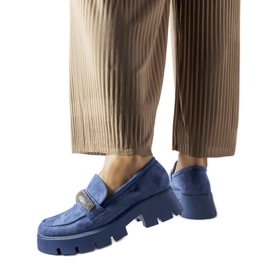 Kék mokaszinok Macario strasszokkal