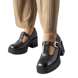 Inna Karino fekete bőr cipő