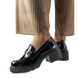 Fekete lakkbőr Fabrizio magas sarkú cipő