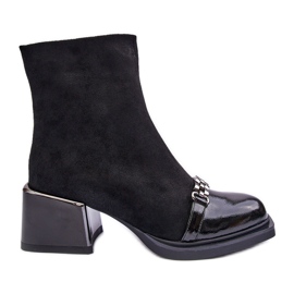 Velúr csizma masszív blokkon S.Barski MR870-70 fekete Velúr csizma masszív blokkon S.Barski MR870-70 fekete