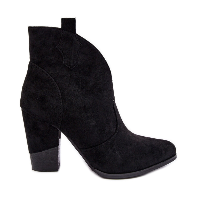 PS1 Velúr Cowboy csizma magas sarkú fekete barnítón