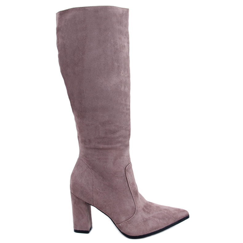 Farrah Khaki velúr sarkú csizma bézs