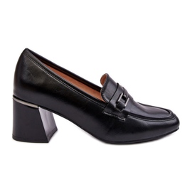 Vinceza Bőr pumpák egy magas sarkú fekete Idona