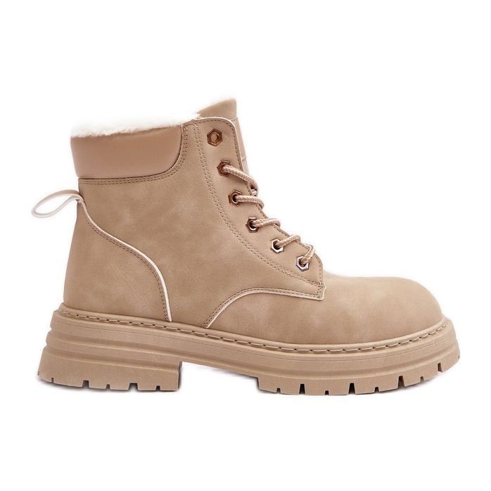 Női szőrmével bélelt Trappers Beige Fenan bézs