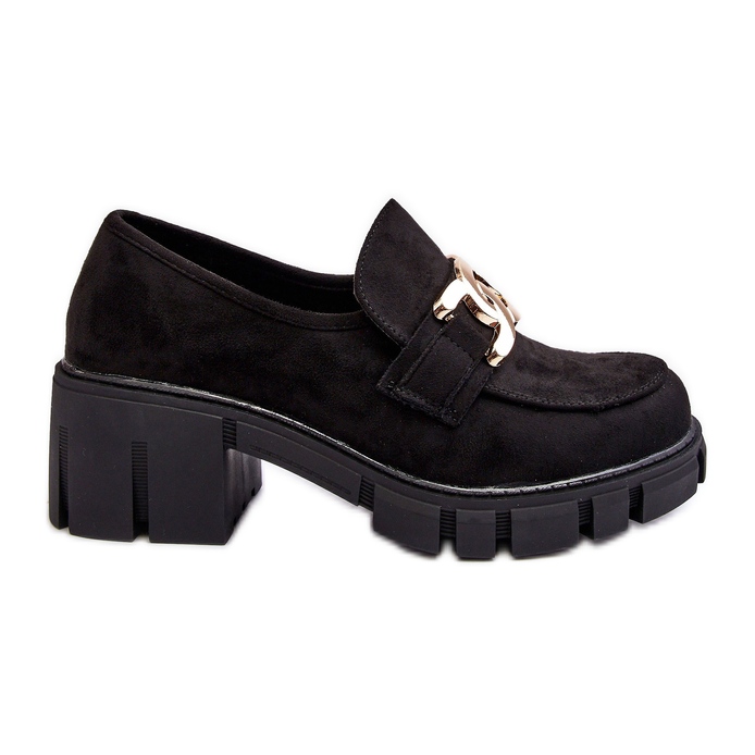 Vinceza Velúr női cipő díszítéssel, fekete rullenes