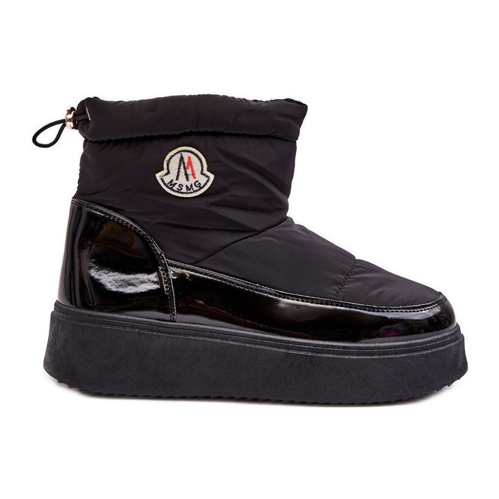 Női Platform Slip-On Snow Boots Black Gattea fekete