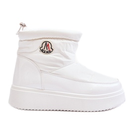 Női Platform Slip-On Snow Boots, White Gattea fehér