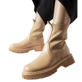 Bézs színű öko-velúr csizma Big Star MM274542