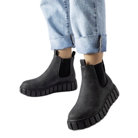 Fekete Big Star MM274324 bebújós bokacsizma Fekete Big Star MM274324 bebújós bokacsizma