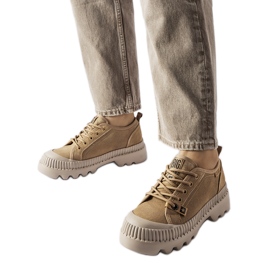 Bézs bőr tornacipő Big Star KK274511 Bézs bőr tornacipő Big Star KK274511