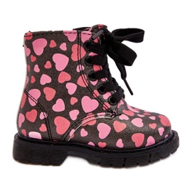 Szigetelt gyerek bokacsizma cipzárral, Fekete és Pink Dolida