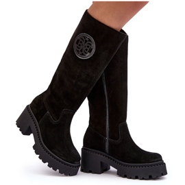 Lewski Shoes Női velúr térd feletti csizma, fekete Lewski 3367 Lewski Shoes Női velúr térd feletti csizma, fekete Lewski 3367