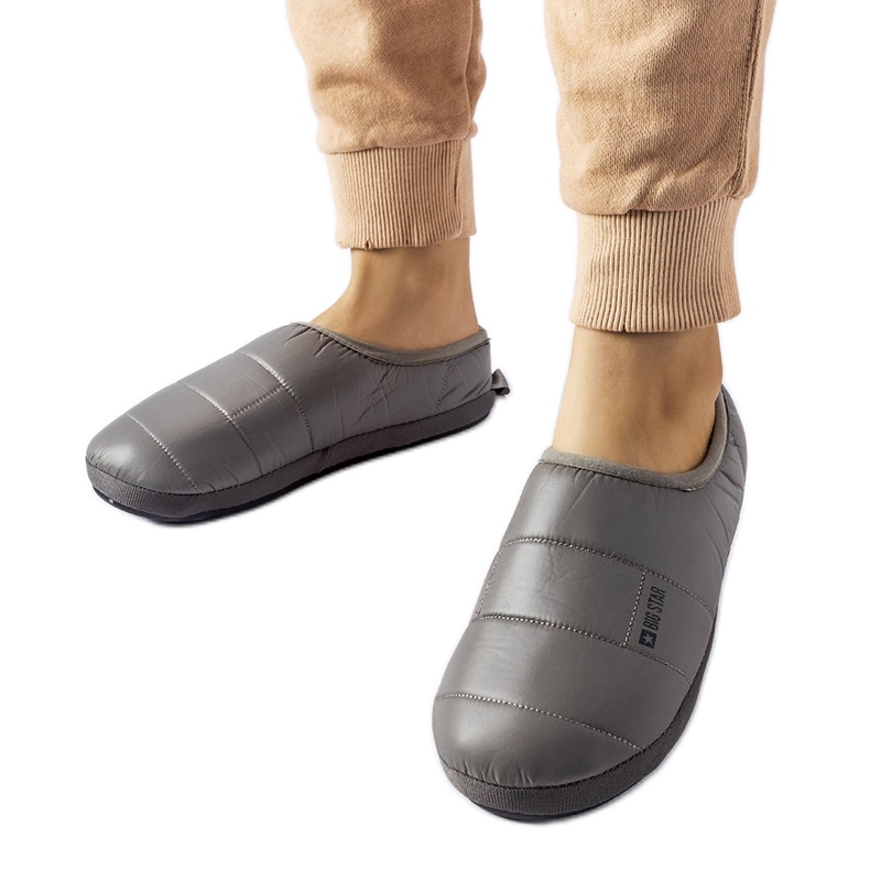 Szürke szigetelt téli papucs Big Star KK274603