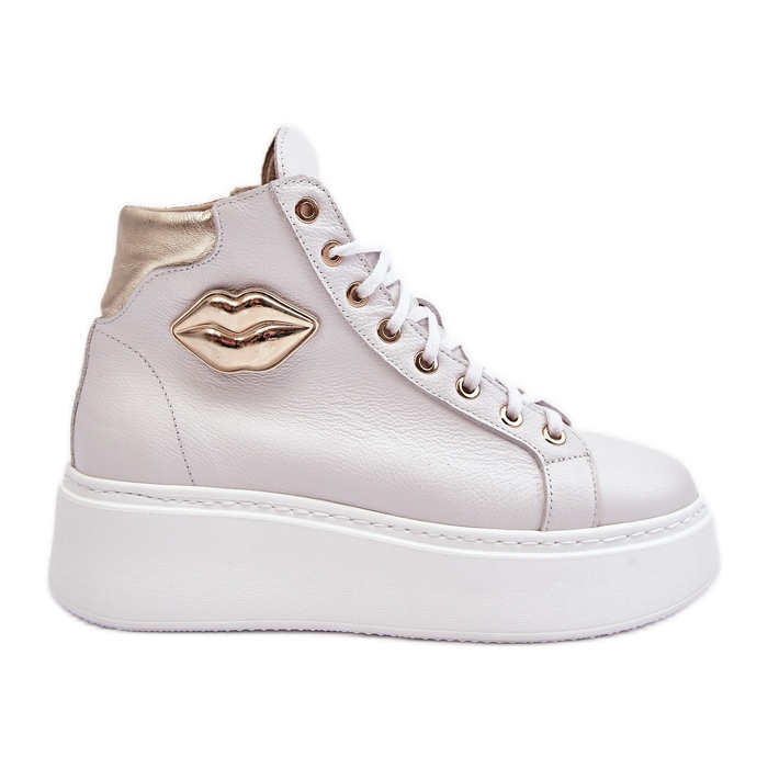 Női magas cipzáras tornacipő Lemar White Katerin fehér