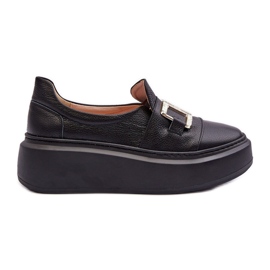 Lewski Shoes Női bőrcipők a platformon Black Lewski 3398/2 fekete
