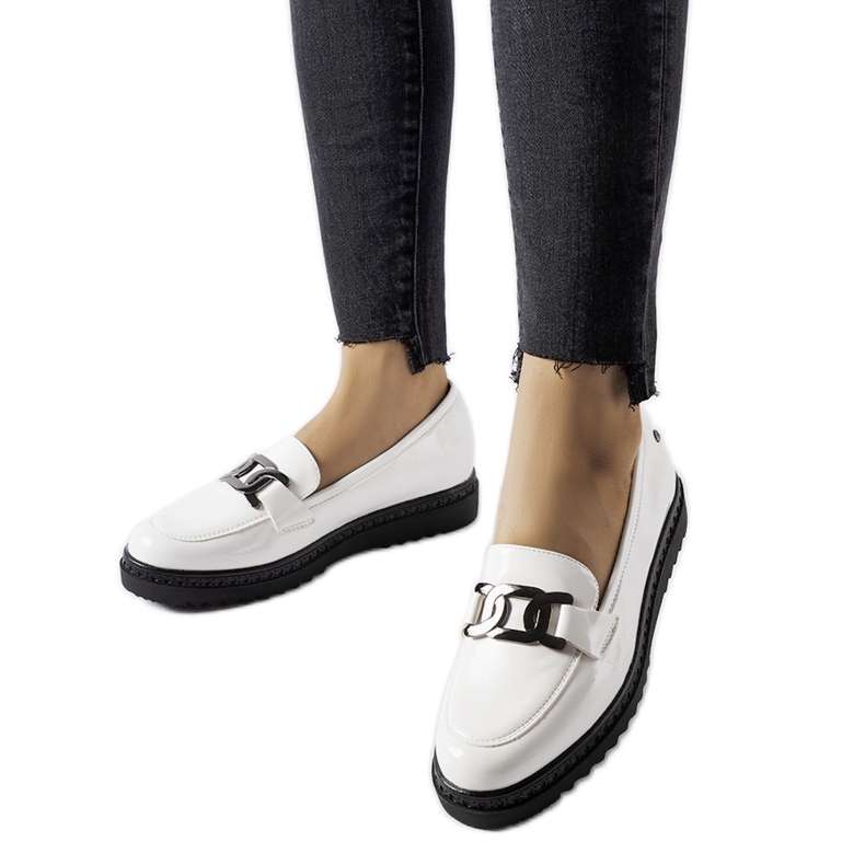 Inna Vinceza fehér patentos ékcipő