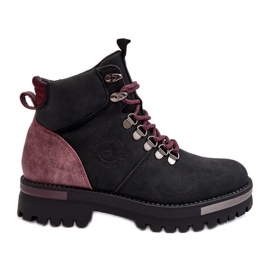 Fűzős csizma Black Big Star MM274318 fekete