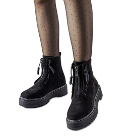 Fekete Doganella bokacsizma cipzárral