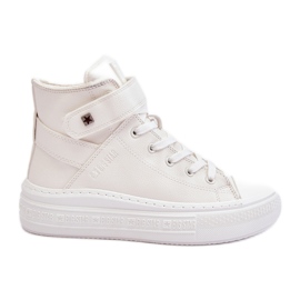 Női szigetelt tornacipő a Big Star platformon, fehér MM274006