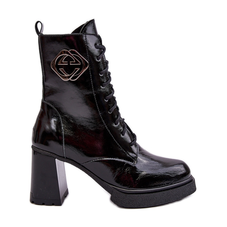 Női bőr magas bokacsizma fekete Lemar Danel