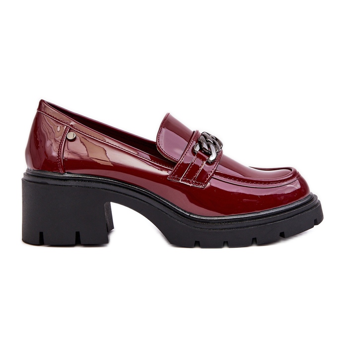 WS1 Lakkozott női alacsony sarkú cipő, burgundi Blimma piros