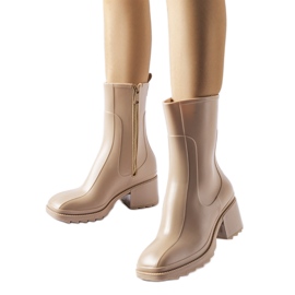 Bézs cipzáras Wellington csizma Maggiore blokkal