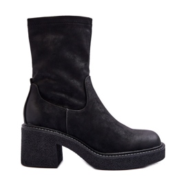 Sergio Leone Női csizma vaskos sarkú fekete Tozanna