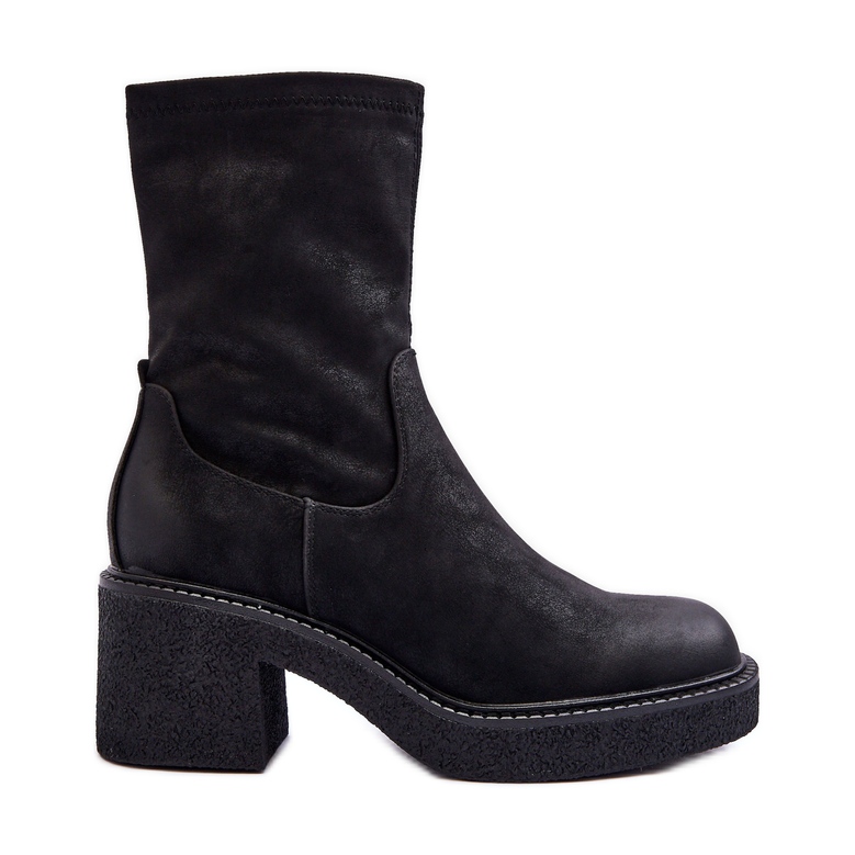 Sergio Leone Női csizma vaskos sarkú fekete Tozanna