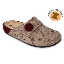 Inblu női papucs bőr betéttel 155D142 bézs