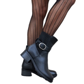 Fekete bokacsizma, dekoratív Archuleta csattal Fekete bokacsizma, dekoratív Archuleta csattal