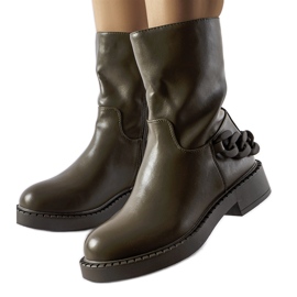 Inna Zöld szigetelt bokacsizma lánccal a Linera-tól