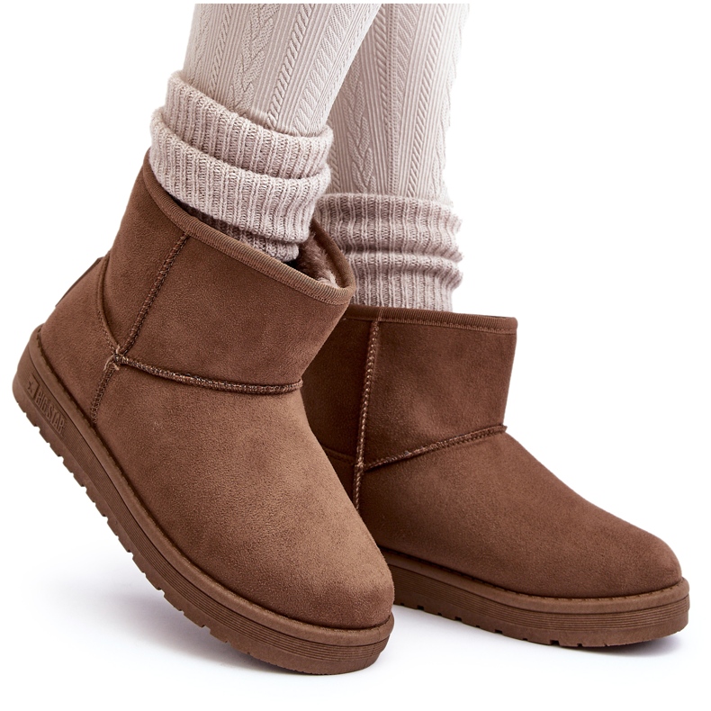 Szőrrel szigetelt női hócsizma Barna Big Star MM274161