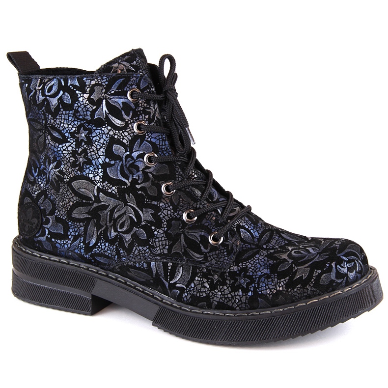 Kényelmes női bőrcsizma, hőszigetelt, többszínű, Rieker 72010-14 sokszínű