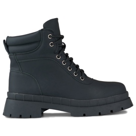 Fekete női fűzős csizma