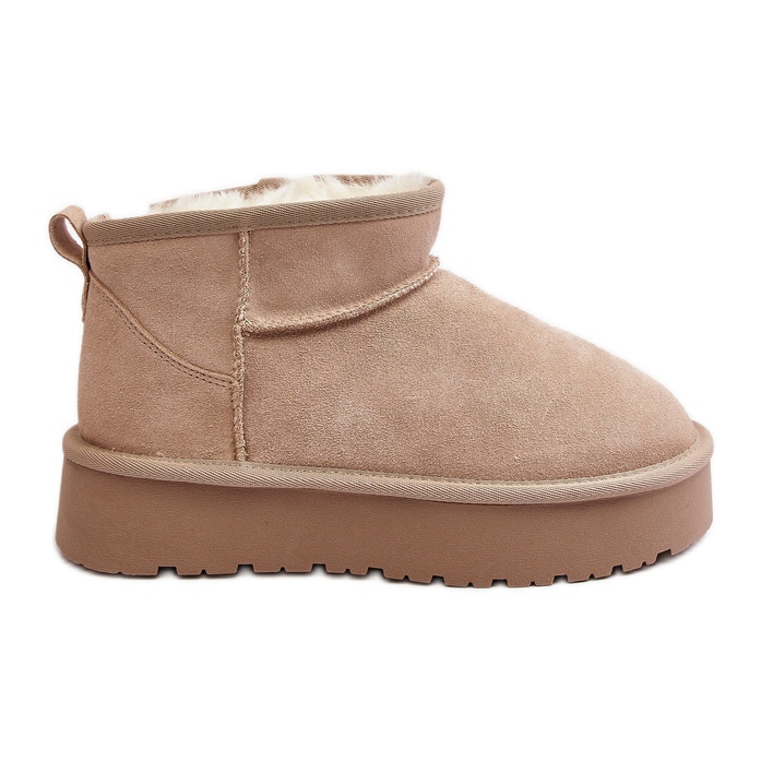 Divatos Velúr Low Snow csizma Világos bézs Nucca Divatos Velúr Low Snow csizma Világos bézs Nucca