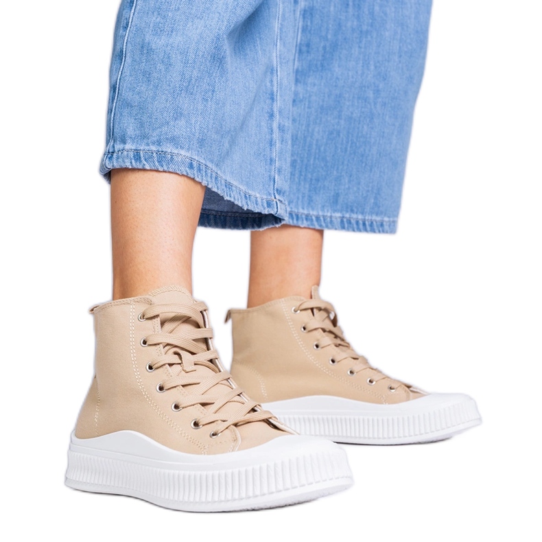 Guerrino sötétbézs platformú tornacipő