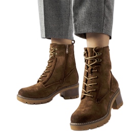 Clementina barna fűzős bokacsizma