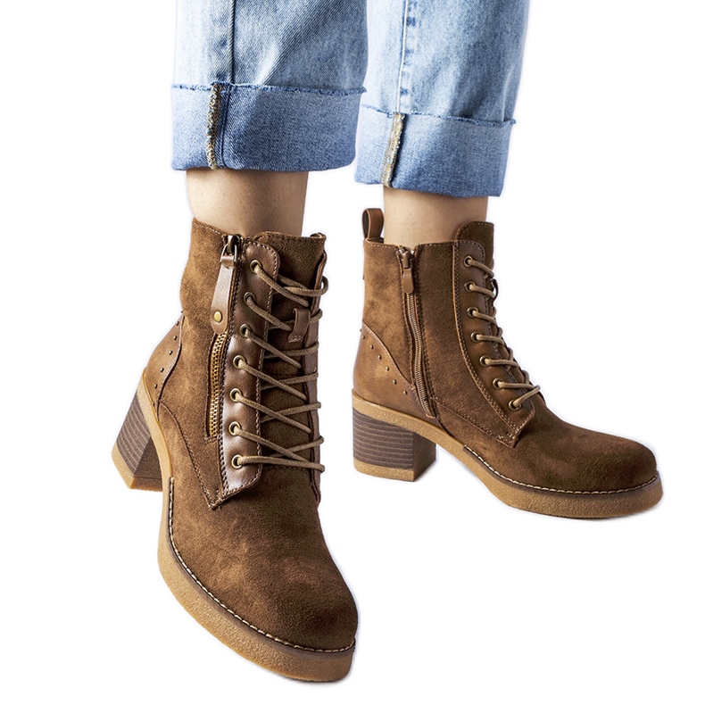 Barna öko-velúr Graziella bokacsizma