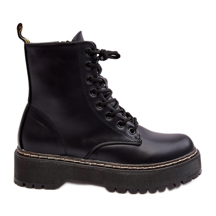 Női fűzős bokacsizma fekete Maddis