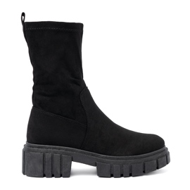 Shelovet női fekete velúr bokacsizma