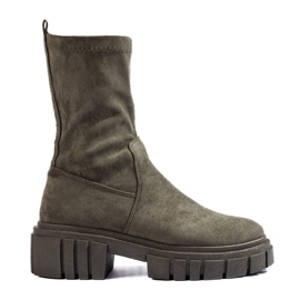Shelovet női sötétzöld velúr bokacsizma Shelovet női sötétzöld velúr bokacsizma