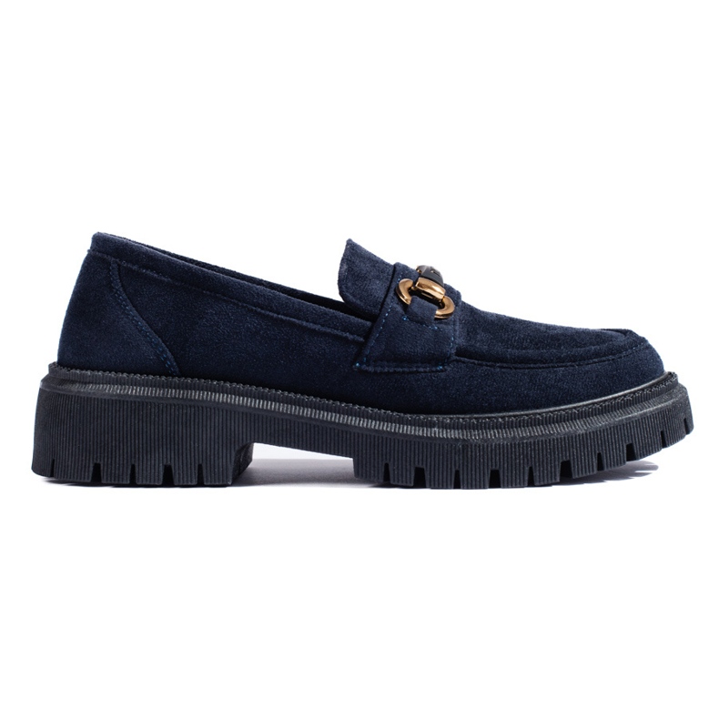 Shelovet női sötétkék velúr mokaszinok