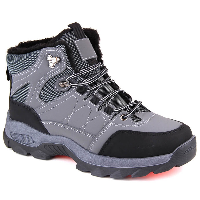 Férfi hőszigetelt téli magas csizma, szürke