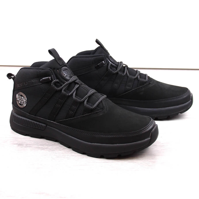 Bustagrip Fekete férfi bőr bokacsizma