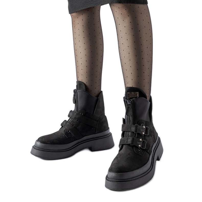 Fekete Glen platformos bokacsizma