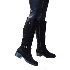 Fekete szigetelt Castelvetro öko-velúr csizma