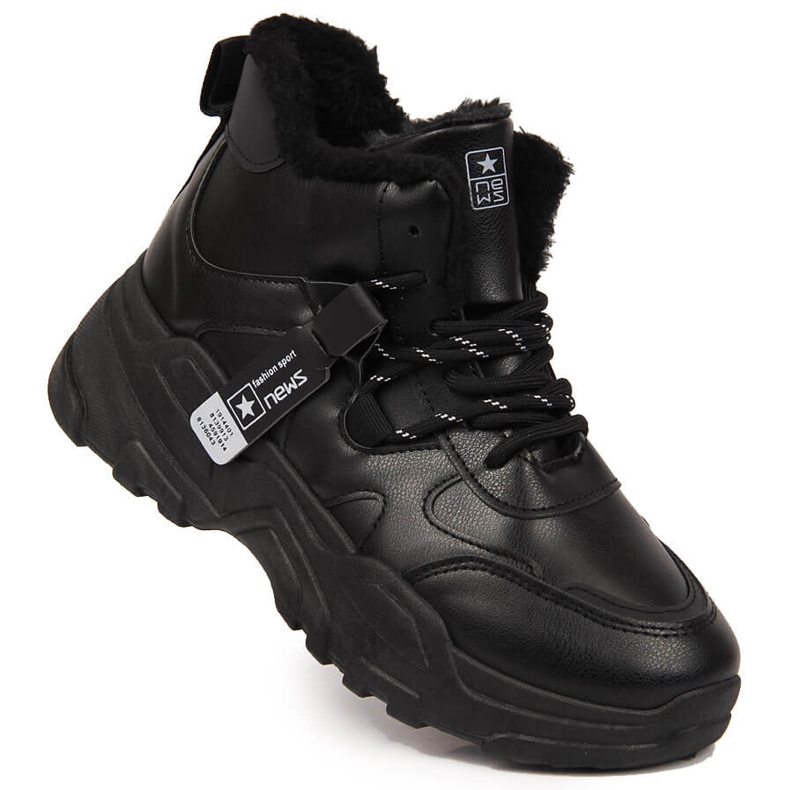 News Női hőszigetelt tornacipő Hócsizma Fekete