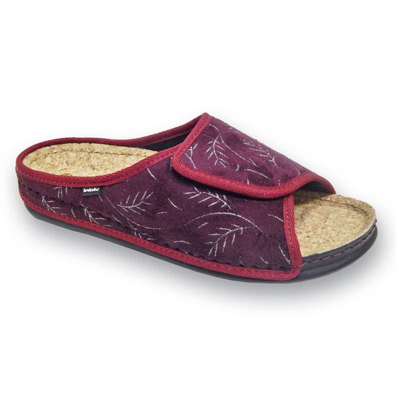 Inblu női papucs parafa betéttel 155D141, bordó piros